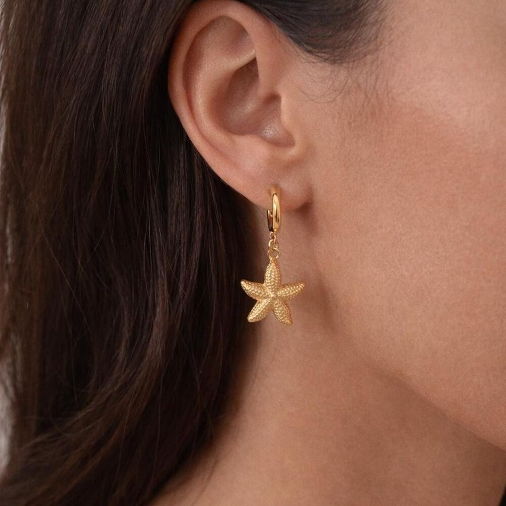 starfish hoop earrings D31